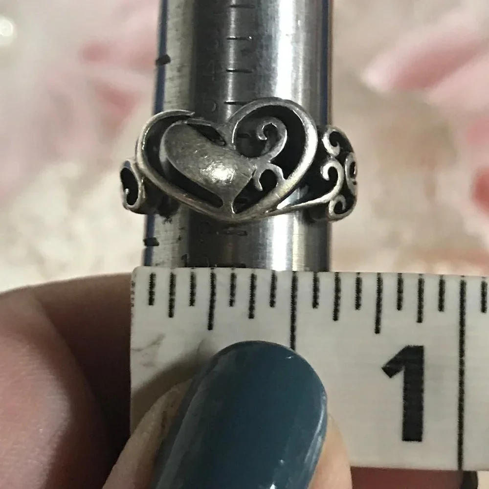 STERLING SILVER HEART & BIRD THEMED RING (4.75)